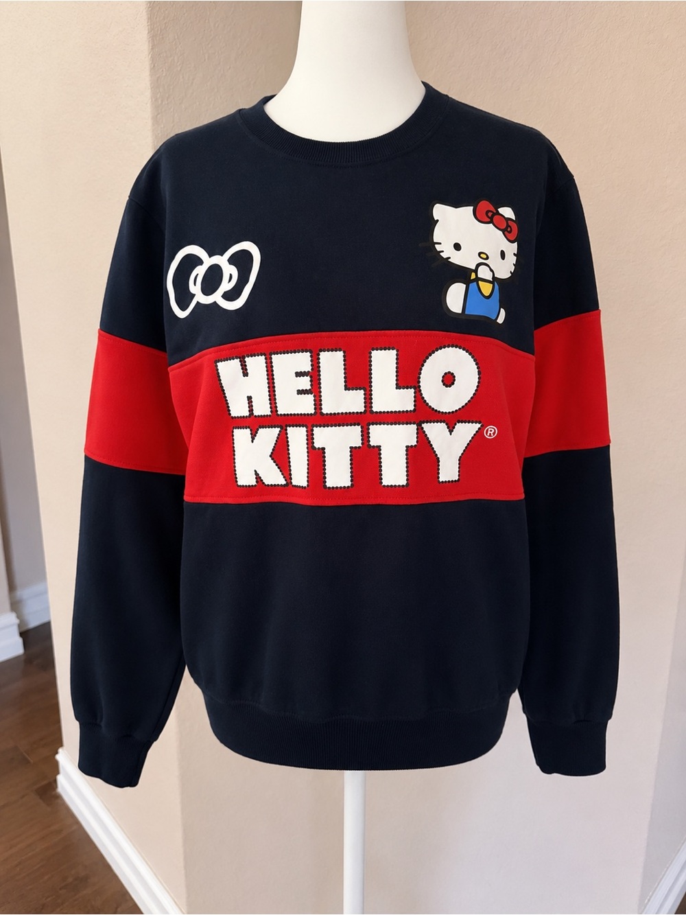 Sanrio Hello Kitty Navy Sweatshirt with Red Detail